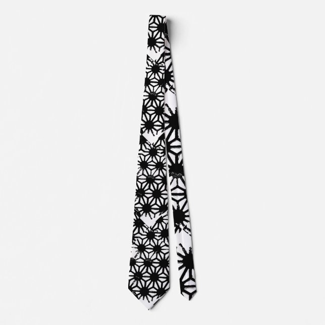 Black geometric pattern tie (Front)