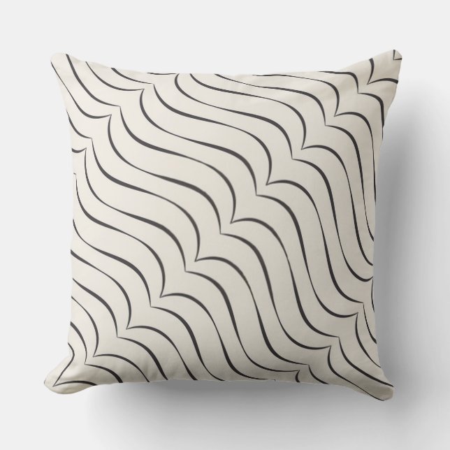 Black Geometric Throw Pillow (Front)