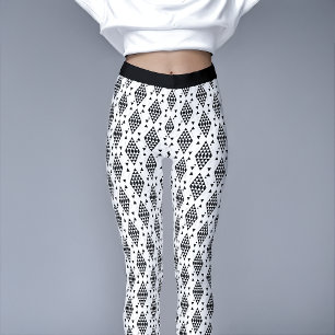 Black Geometric Triangles Leggings