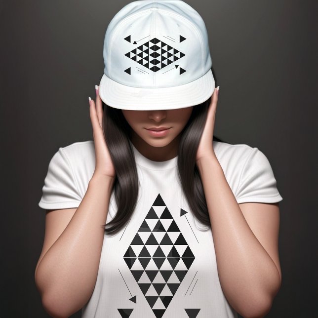 Black Geometric Triangles Trucker Hat (Creator Uploaded)