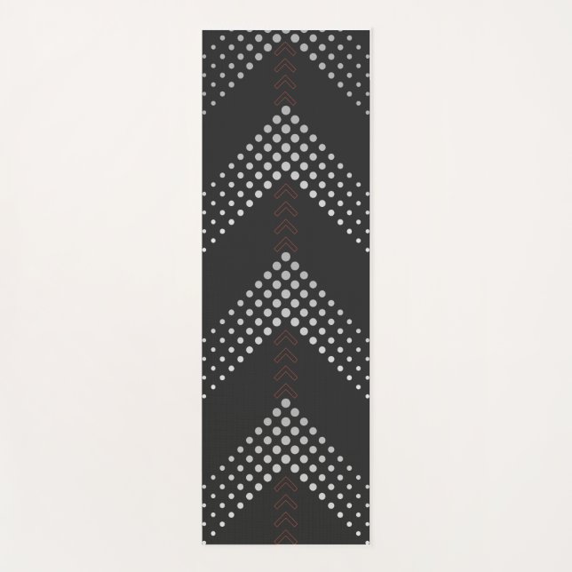 Black Geometric Workout Yoga Mat (Front)