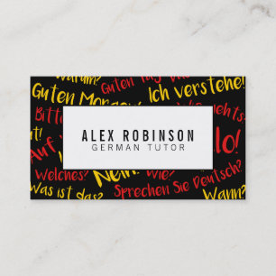 Black german language tutor business card
