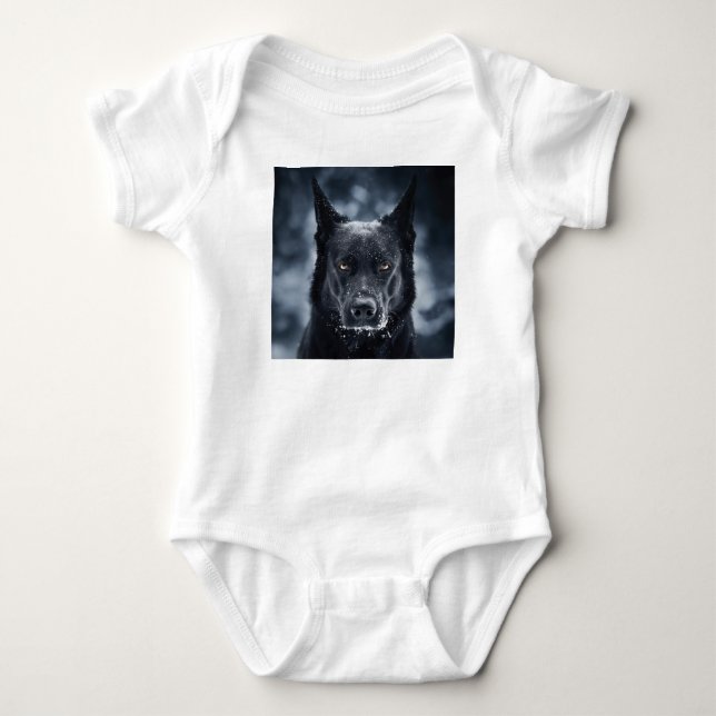 Black German Shepherd Baby Bodysuit (Front)