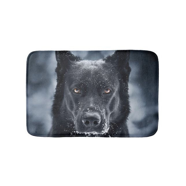 Black German Shepherd Bath Mat (Front)