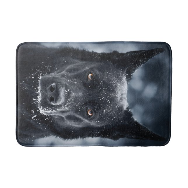 Black German Shepherd Bath Mat (Front)