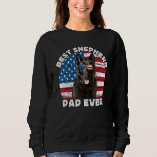 Black German Shepherd Dad For Men GSP Dog Face Ame Sweatshirt