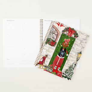 Black German Shepherd Dog Christmas  Planner