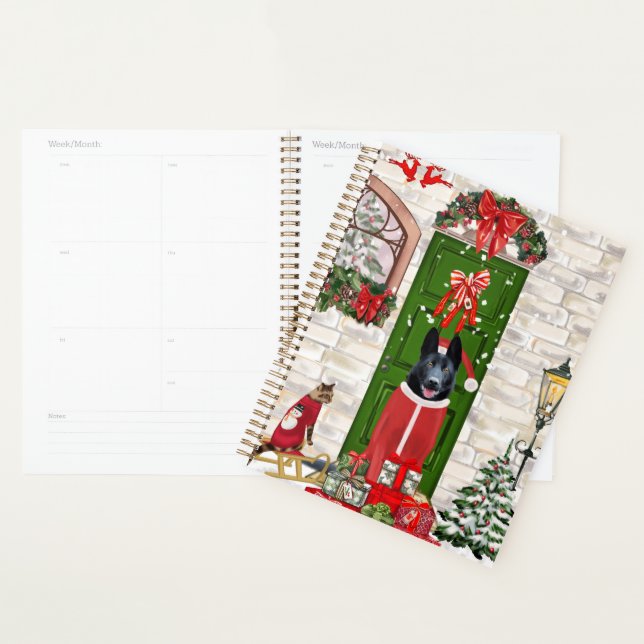 Black German Shepherd Dog Christmas  Planner (Display)