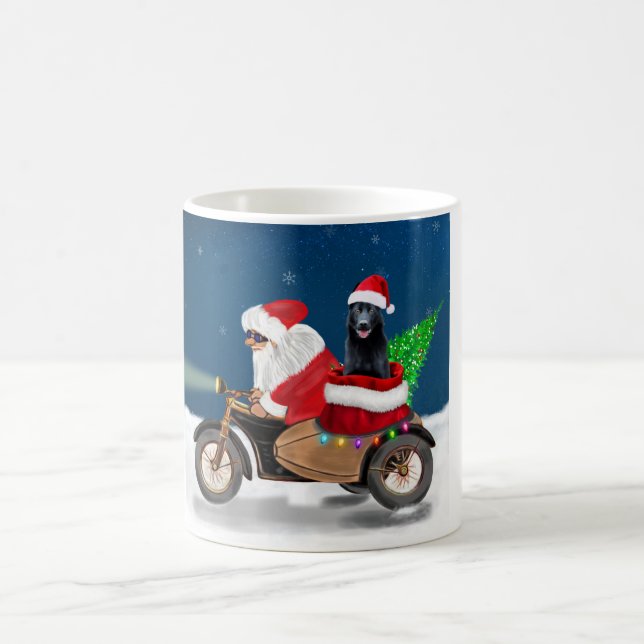 Black German Shepherd Dog Christmas Santa Claus   Coffee Mug (Center)