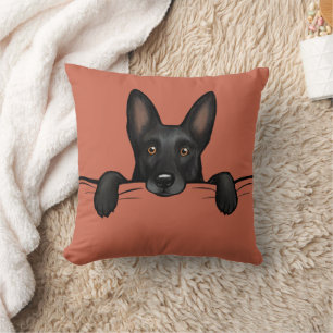 Black German Shepherd Dog Cushion