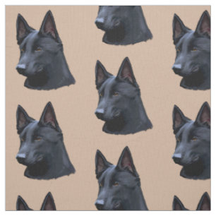 Black German Shepherd Dog Fabric