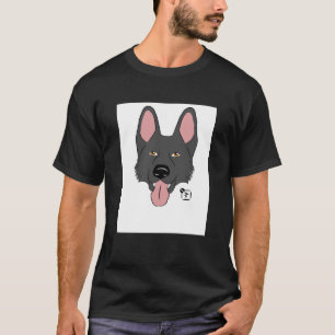 Black German Shepherd Dog Face T-Shirt