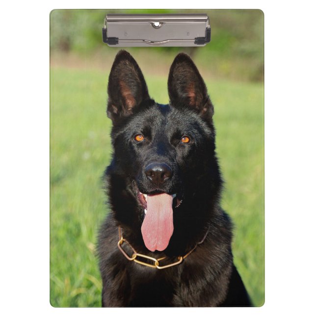 Black German Shepherd Dog - GSD Puppy Clipboard (Front)
