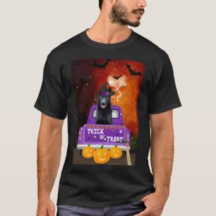 Black German Shepherd Dog In Halloween Truck T-Shirt