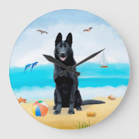 Black German Shepherd Dog on Beach