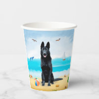Black German Shepherd Dog on Beach