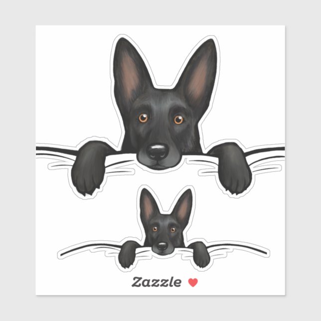 Black German Shepherd Dog Peeking (Sheet)