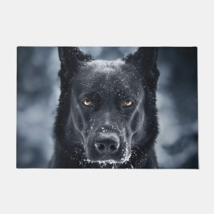 Black German Shepherd Doormat
