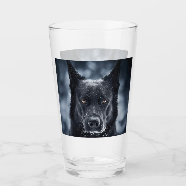Black German Shepherd Glass (Front)