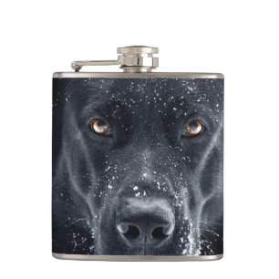 Black German Shepherd Hip Flask