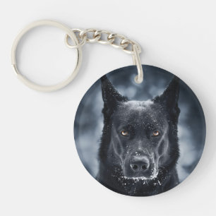 Black German Shepherd Key Ring