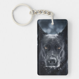 Black German Shepherd Key Ring
