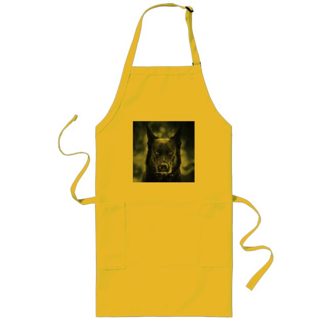 Black German Shepherd Long Apron (Front)