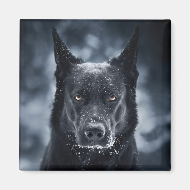 Black German Shepherd Magnet (Front)