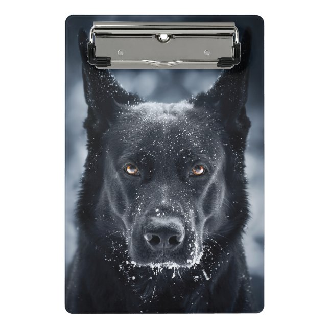 Black German Shepherd Mini Clipboard (Front)