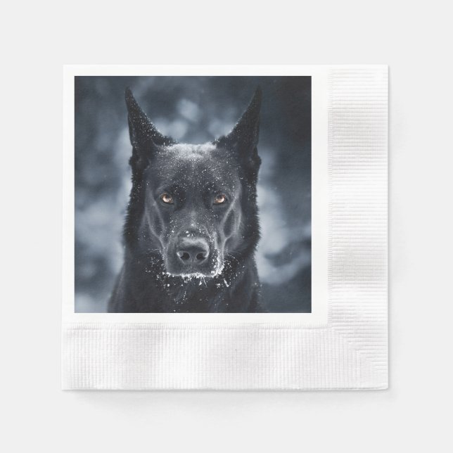 Black German Shepherd Napkin (Front)