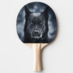 Black German Shepherd Ping Pong Paddle