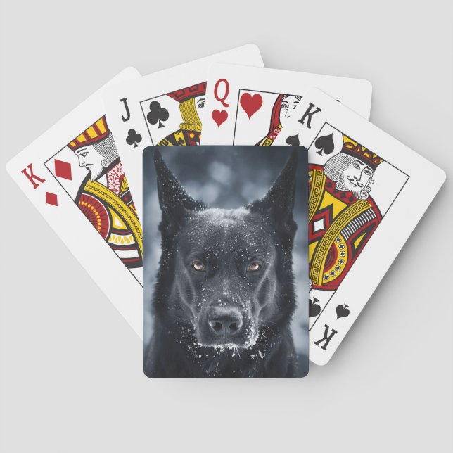 Black German Shepherd Playing Cards (Back)