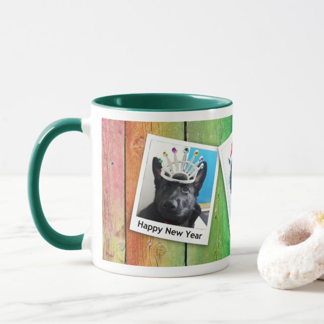 Black German Shepherd Puppy Winter Holiday 11, ZKA Mug (With Donut)
