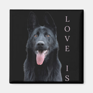 Black German Shepherd Shepard Dog Mum Dad Love Magnet