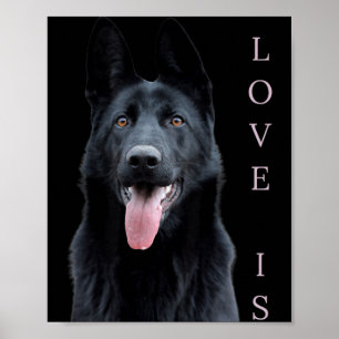 Black German Shepherd Shepard Dog Mum Dad Love Poster
