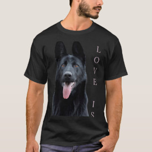 Black German Shepherd Shepard Dog Mum Dad Love T-Shirt