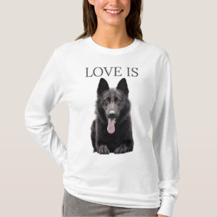 Black German Shepherd Shepard Dog Mum Dad Love T-Shirt