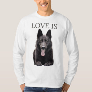 Black German Shepherd Shepard Dog Mum Dad Love T-Shirt
