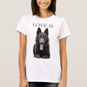 Black German Shepherd Shepard Dog Mum Dad Love T-Shirt