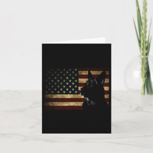 Black German Shepherd Shirt American Flag 4th July Card