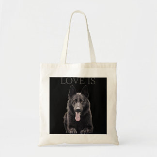 Black German Shepherd Shirt Shepard  Dog Mum Dad L Tote Bag