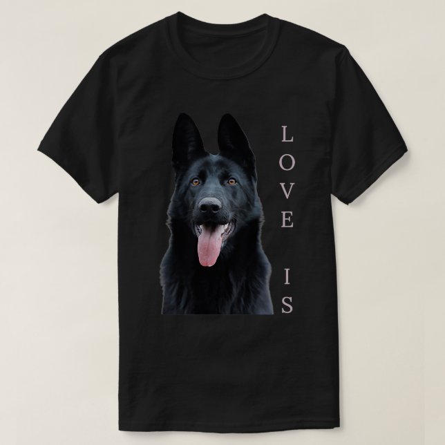Black German Shepherd Shirt Shepard Dog Mum Dad Lo (Design Front)