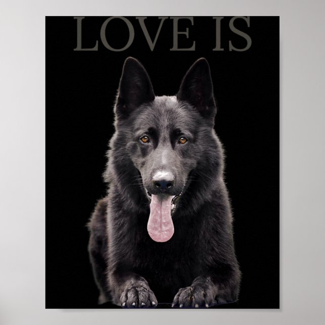 Black German Shepherd Shirt Shepard Poster (Front)