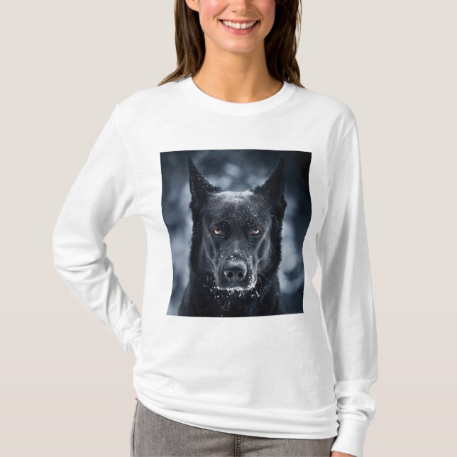 Black German Shepherd T-Shirt (Front)