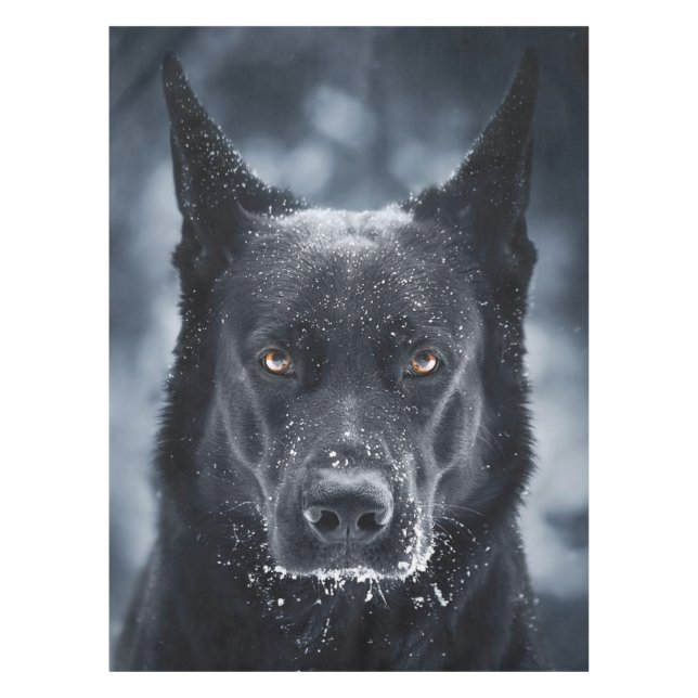 Black German Shepherd Tablecloth (Front)