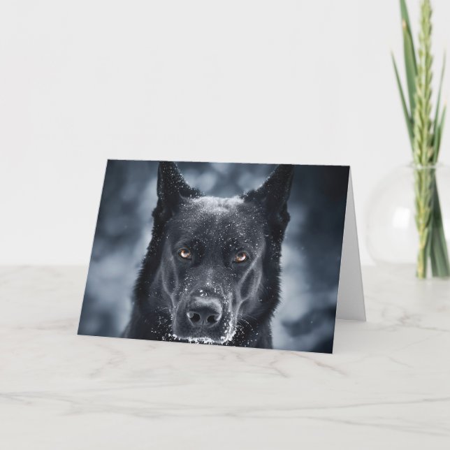 Black German Shepherd Thank You Card (Front)