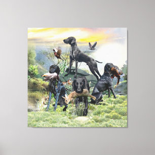 Black German Shorthaired Pointers Canvas Print