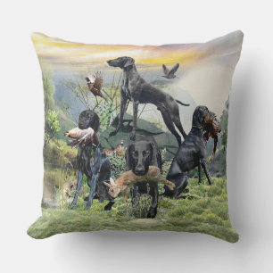 Black German Shorthaired Pointers    Cushion