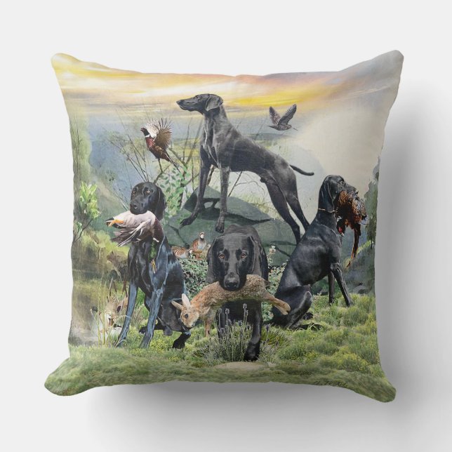 Black German Shorthaired Pointers    Cushion (Front)