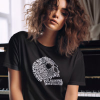 Black Ghost Hunting Paranormal Skull Womens